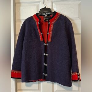 Rolf Drangsgaard Oslo 100 % Virgin Wool lined jacket hand loomed in Norway